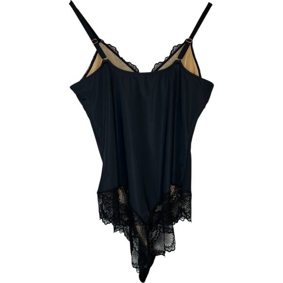 pinsy Sculpting Lace Bodysuit Sheer Mesh Shapewear Lingerie in Black W's Size XL - Picture 4 of 10